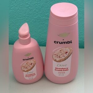 Two Pack Dove Crumbl Liquid Body Wash /Hand Soap Strawberry Crumb Cake, 20 oz